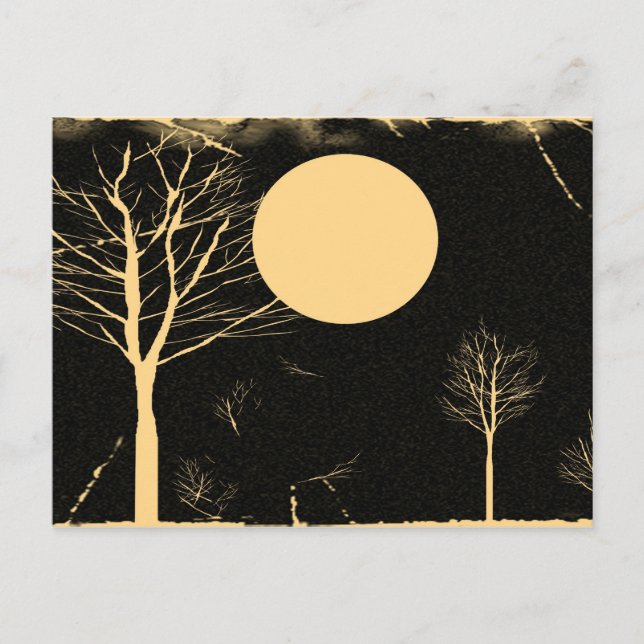 Vintage Nachts-Postkarten Postkarte (Vorderseite)