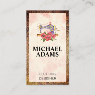 Vintage Nähmaschine Leather Texture Border Visitenkarte