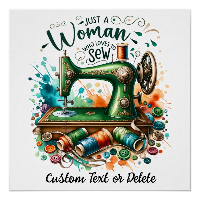 Vintage Nähmaschine Seamstress Poster (Vorderseite)