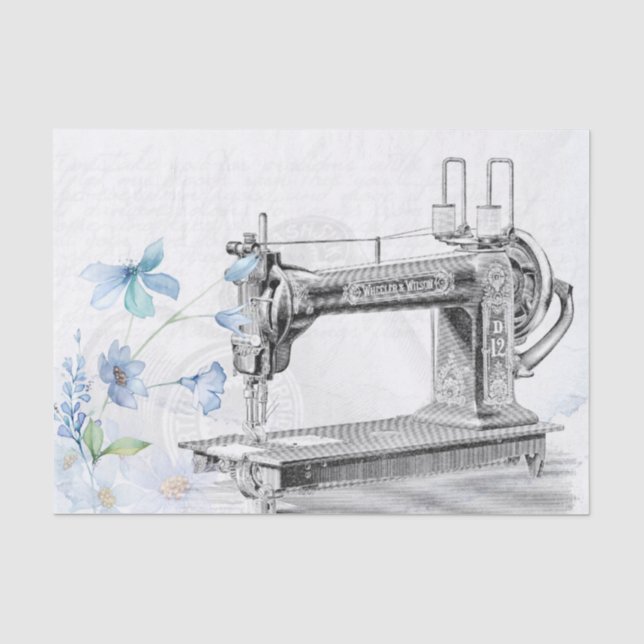 Vintage Nähmaschine Seidenpapier (Vorderseite)