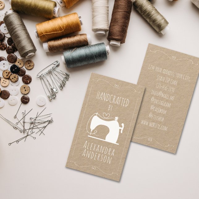 Vintage Nähmaschine Visitenkarte (Vintage Sewing Machine Hand Craft Business Card)