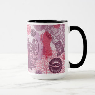 Vintage-Nähmuster-Tasse Tasse