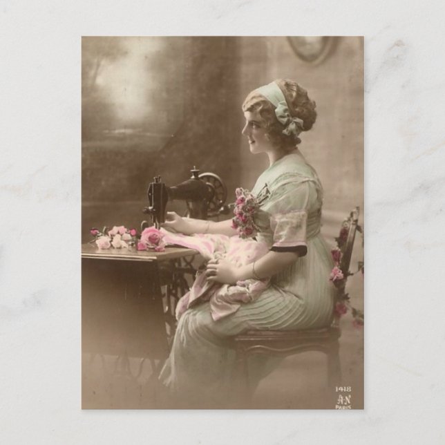 Vintage Nähpostkarte Postkarte (Vorderseite)