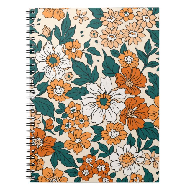 Vintage nahtlose Blumenmuster. Liberty-Stil Notizblock (Vorderseite)