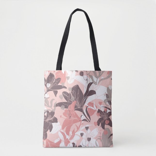 Vintage nahtlose Blumenmuster. Vorhangdesign. M Tasche (Vorderseite)