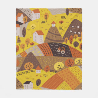 Vintage nahtlose Herbstlandschaft Fleecedecke