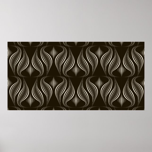 Vintage, nahtlose, monochrome Musterschmuck mit Poster (Vorne)