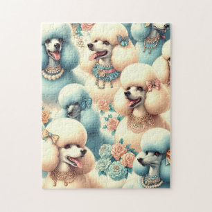 Vintage Nahtlose Poodle-Illustration