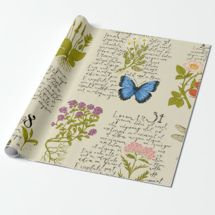 Vintage Nahtlosmuster mit handgeschriebenem Text L Geschenkpapier