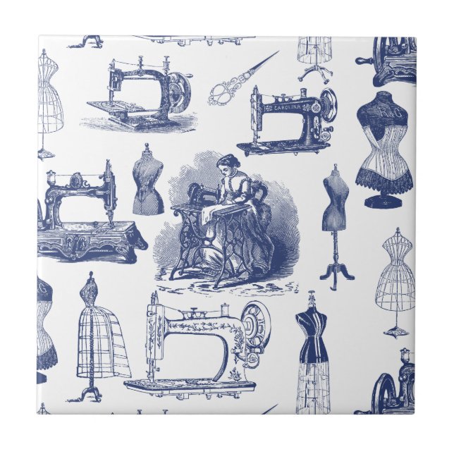 Vintage Nähtoile Fliese (Vorderseite)