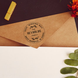 Vintage Name-Adresse des Handgezeichneten Twigs Gummistempel