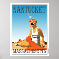 Vintage Nantucket am Strand