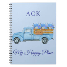 Vintage Nantucket Aquarell Blumen Blaues Lasteraut