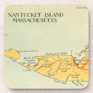 Vintage-Nantucket-Karten-Set Untersetzer