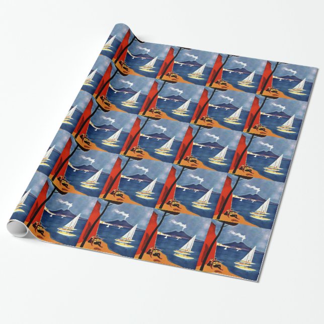 Vintage Napoli Liebe Romantik Geschenkpapier (Ungerollt)
