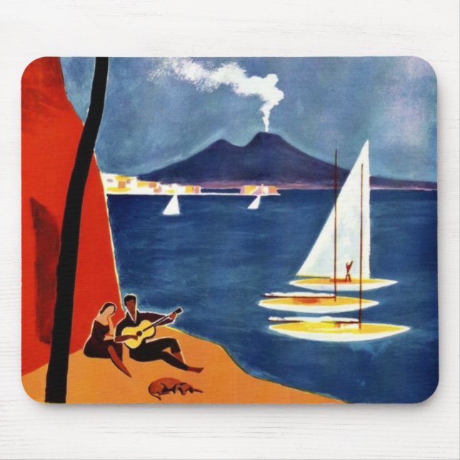 Vintage Napoli Liebe Romantik Mousepad (Vorne)