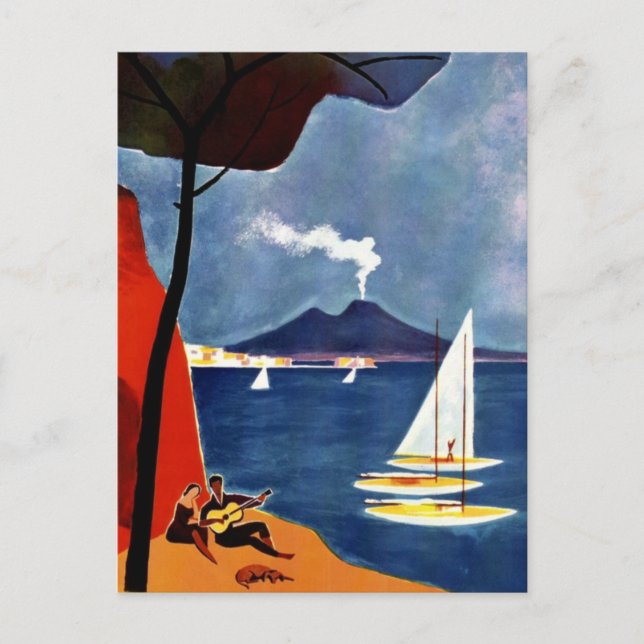 Vintage Napoli Liebe Romantik Postkarte (Vorderseite)