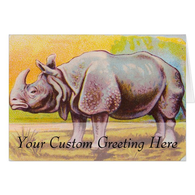 Vintage Nashorn-Illustration (Vorderseite (Horizontal))