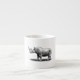 Vintage Nashorn-IllustrationRhinoRhinos Espressotasse