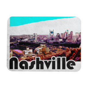 Vintage Nashville Tennessee Stadtansicht Magnet