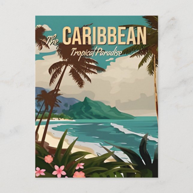 Vintage nassau Bahamas, karibischer Urlaub Postkarte (Vorderseite)