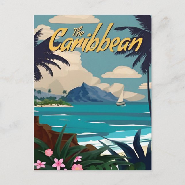 Vintage nassau Bahamas, karibischer Urlaub Postkarte (Vorderseite)