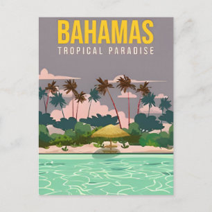 Vintage Nassau Bahamas tropischer Inselurlaub Postkarte