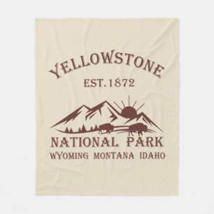 Vintage Nationalpark Yellowstone Fleecedecke