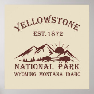 Vintage Nationalpark Yellowstone Poster