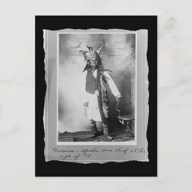 Vintage Native American Geronimo Apache Postkarte (Vorderseite)