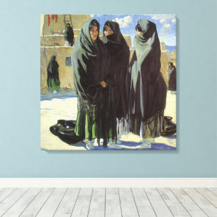 Vintage Native American, Taos Girls von Walter Ufe Leinwanddruck