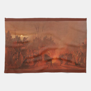 Vintage Native Americans, Büffeltanz von Wimar Geschirrtuch