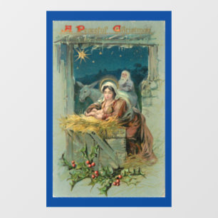 Vintage Nativitätsfensterklammer Fensteraufkleber