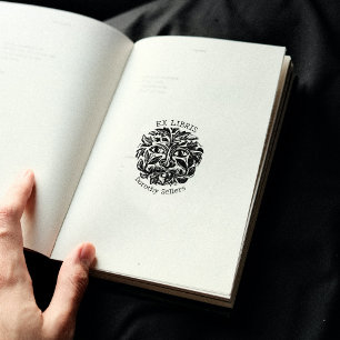 Vintage Natureleface Custom Ex Libris, Buch Gummistempel