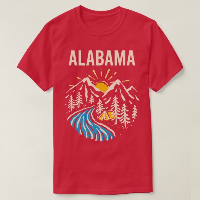 Vintage Naturlandschaft Alabama TShirt (Design vorne)