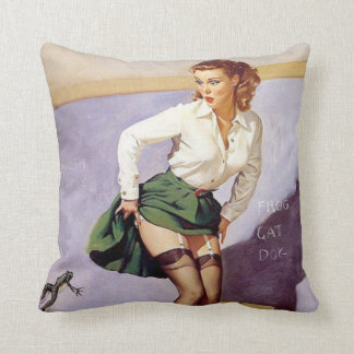 Vintage Naughty Enseignant Pin Up Coussin