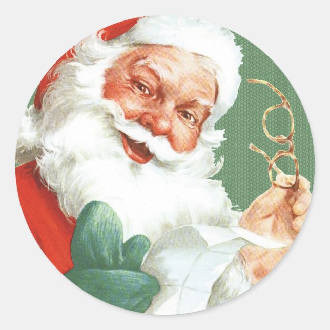 Vintage Naughty oder Nice Santa Stickers - (Vorderseite)