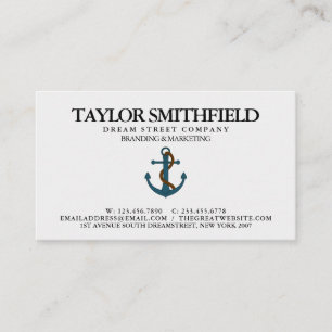 Vintage Nautic Anchor Business Card Visitenkarte