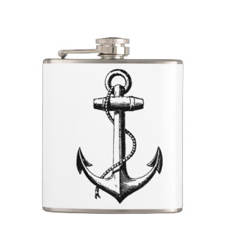 Vintage Nautical Anchor Illustration Flachmann