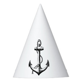Vintage Nautical Anchor Illustration Partyhütchen