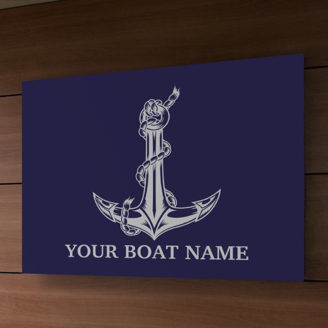 Vintage Nautical Anchor Rope Boat Name Banner (Von Creator hochgeladen)