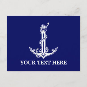 Vintage Nautical Anchor Rope Boat Name Postkarte