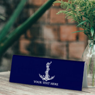 Vintage Nautical Anchor Rope Boat Name Tischaufsteller