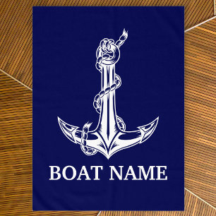 Vintage Nautical Anchor Rope Boat Name Tischdecke