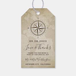 Vintage Nautical Compass Hochzeit Vielen Dank Geschenkanhänger