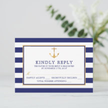 Vintage Nautical Gold Anchor, Navy & Gold Hochzeit