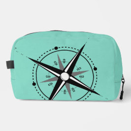 Vintage-Nautik-Kompass-Turquoise-Kulturtasche Waschbeutel