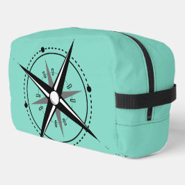 Vintage-Nautik-Kompass-Turquoise-Kulturtasche Waschbeutel