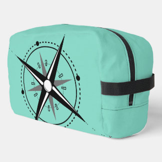 Vintage-Nautik-Kompass-Turquoise-Kulturtasche Waschbeutel