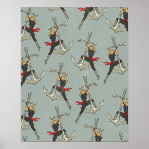 Vintage-Nautik-Muster Poster